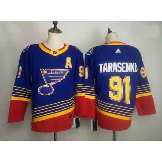 Blues #91 Vladimir Tarasenko Blue Adidas Jersey