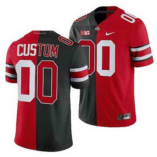 Ohio State Buckeyes Custom Scarlet Black Split Edition Men Jersey