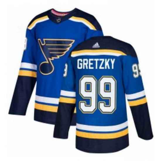 Youth Adidas St Louis Blues #99 Wayne Gretzky Authentic Royal Blue Home NHL Jersey