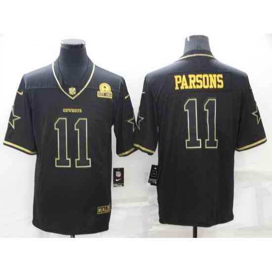 Men Dallas Cowboys #11 Micah Parsons Black Gold Limited Stitched Jersey