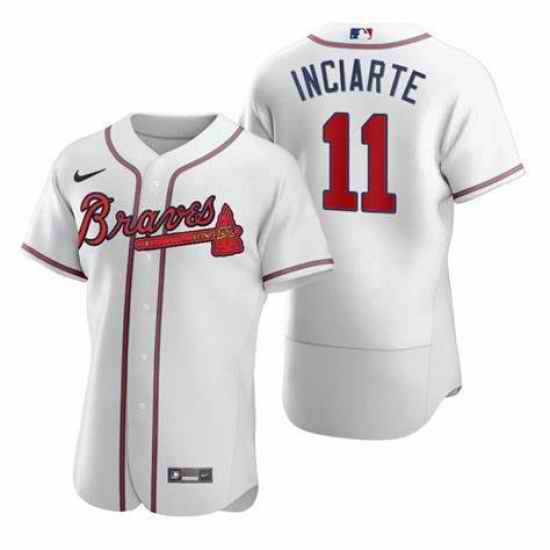Mens Nike Atlanta Braves #11 Ender Inciarter White Alternate Stitched Baseball Jersey