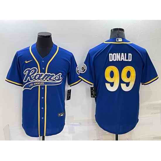 Men Los Angeles Rams #99 Aaron Donald Royal Cool Base Stitched Baseball Jersey