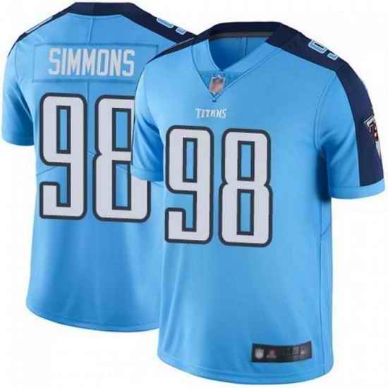 Men Tennessee Titans #98 Jeffery Simmons Light Blue Stitched Jersey