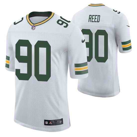 Men Green Bay Packers #90 Jarran Reed White Stitched Football Jersey