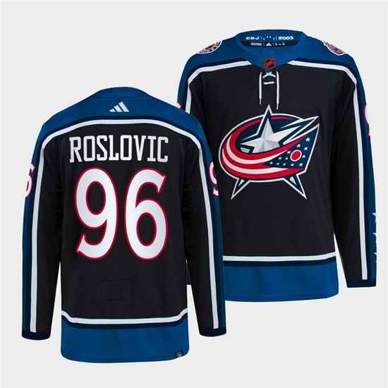 Men Columbus Blue Jackets #96 Jack Roslovic Navy 2022 Reverse Retro Stitched Jersey