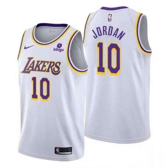 Men Los Angeles Lakers #10 Deandre Jordan White Stitched Jersey