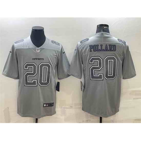 Men Dallas Cowboys #20 Tony Pollard Grey Atmosphere Fashion Stitched Jersey