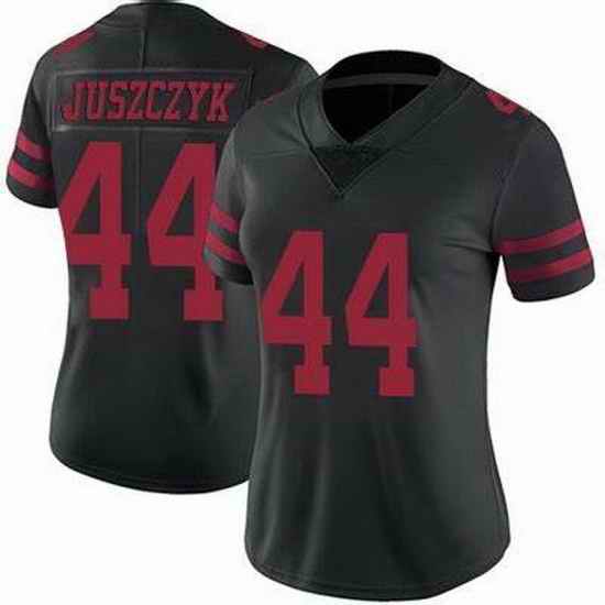 Women San Francisco 49ers Kyle Juszczyk #44 Black Stitched NFL Vapor Untouchable Limited Jersey