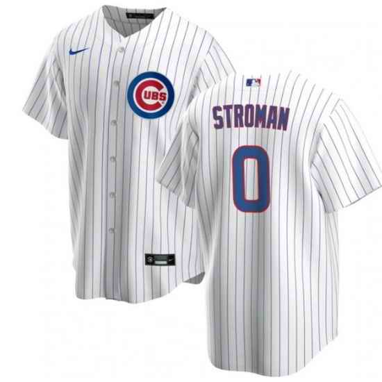 Men Chicago Cubs #0 Marcus Stroman White Cool Base Stitched Baseball Jerse