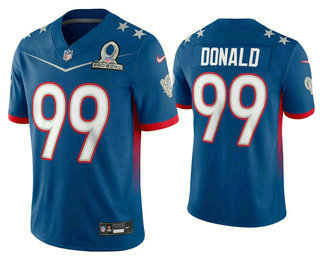 Men’s Los Angeles Rams #99 Aaron Donald Blue 2022 Pro Bowl Vapor Untouchable Stitched Limited Jersey