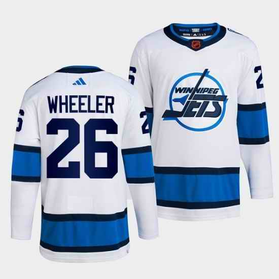 Men Winnipeg Jets #26 Blake Wheeler White 2022 Reverse Retro Stitched Jersey