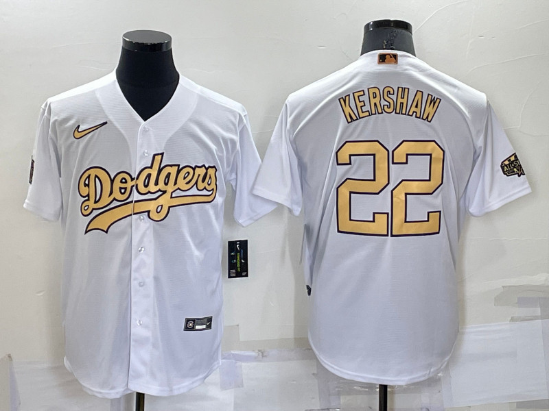 Dodgers #22 Clayton Kershaw White Nike 2022 MLB All Star Cool Base Jerseys