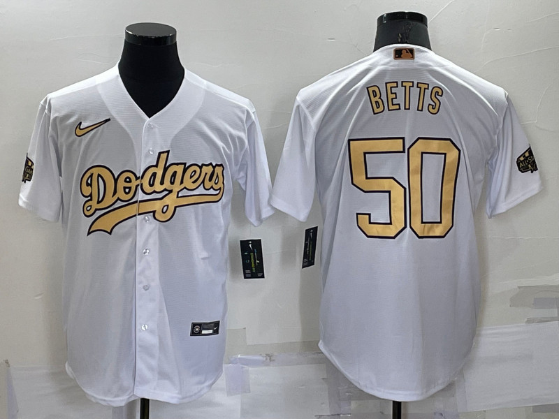 Dodgers #50 Mookie Betts White Nike 2022 MLB All Star Cool Base Jersey