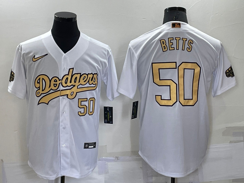 Dodgers #50 Mookie Betts White Nike 2022 MLB All Star Cool Base Jerseys