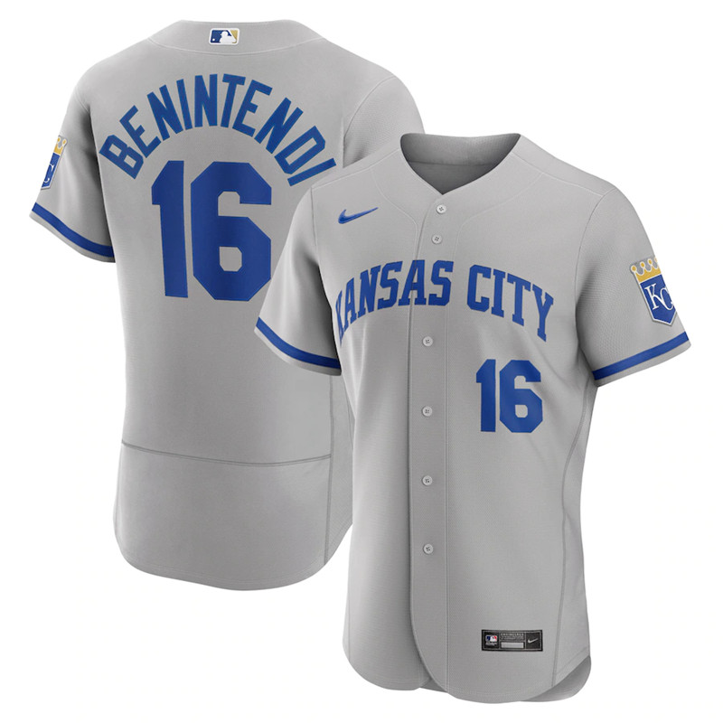 Royals #16 Andrew Benintendi Gray Nike 2022 Alternate Flexbase Jersey