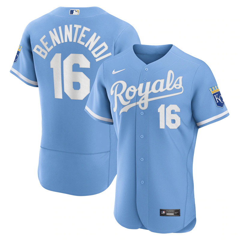 Royals #16 Andrew Benintendi Light Blue Nike 2022 Alternate Flexbase Jersey