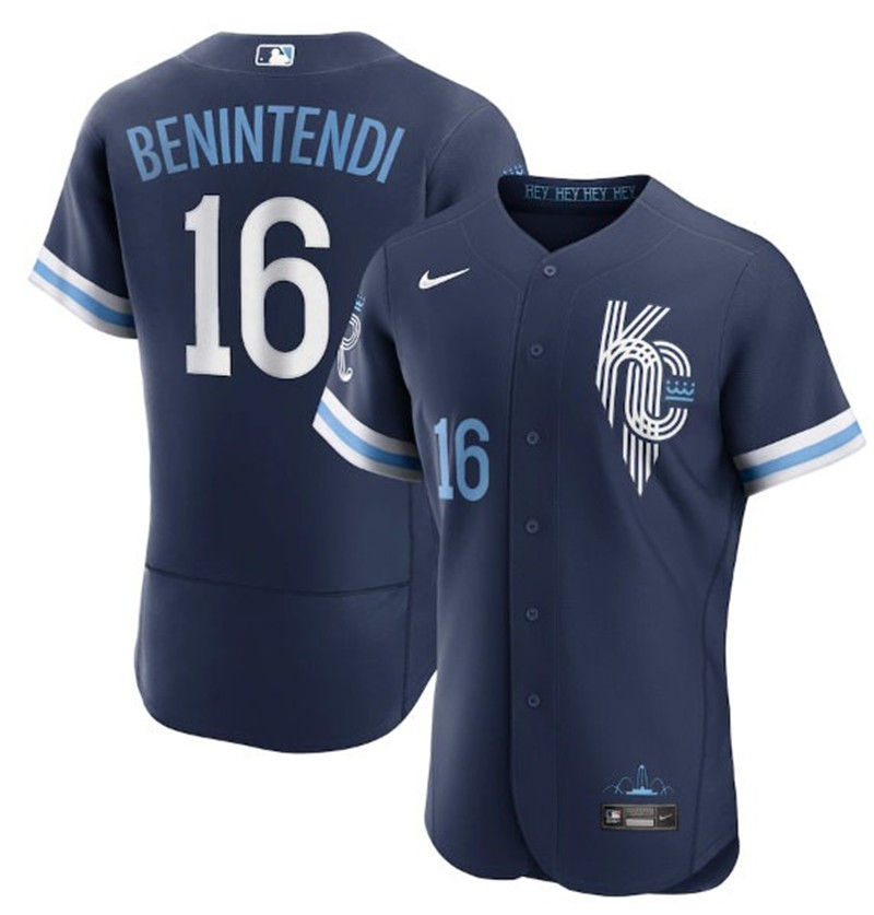 Royals #16 Andrew Benintendi Navy Nike 2022 City Connect Flexbase Jersey