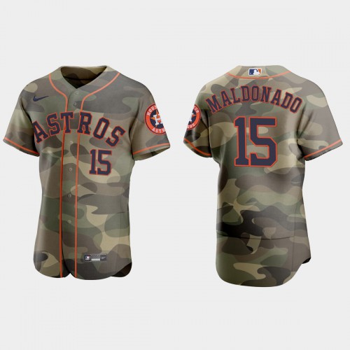 Houston Houston Astros #15 Martin Maldonado Men’s Nike 2021 Armed Forces Day Authentic MLB Jersey -Camo Men’s