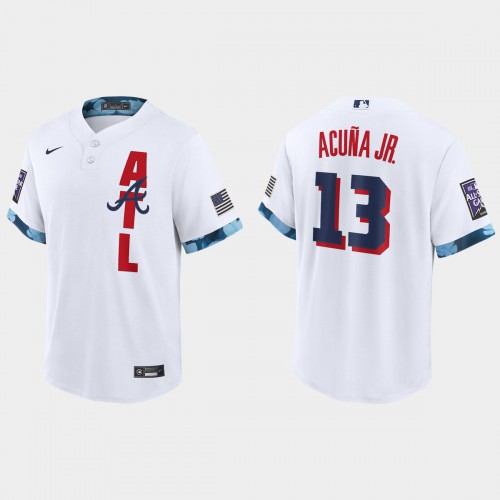 Atlanta Atlanta Braves #13 Ronald Acuna Jr. 2021 Mlb All Star Game Fan’s Version White Jersey Men’s