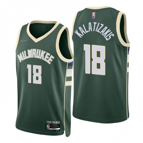 Nike Milwaukee Bucks #18 Georgios Kalaitzakis Green Men’s 2021-22 NBA 75th Anniversary Diamond Swingman Jersey – Icon Edition Men’s