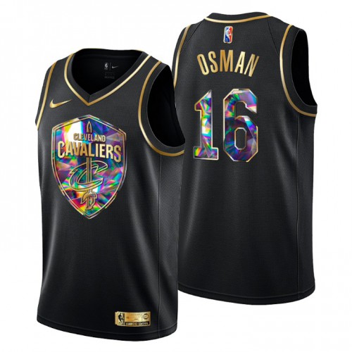 Cleveland Cleveland Cavaliers #16 Cedi Osman Men’s Golden Edition Diamond Logo 2021/22 Swingman Jersey – Black Men’s