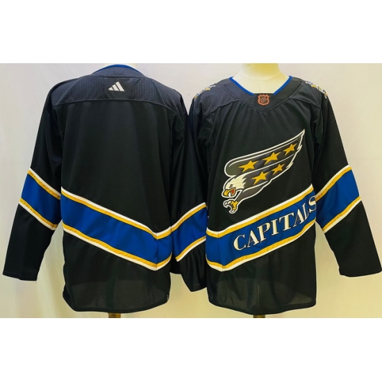 Men Washington Capitals Blank Black 2022 #23 Reverse Retro Stitched Jersey