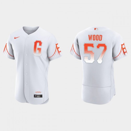 San Francisco San Francisco Giants #57 Alex Wood Men’s 2021 City Connect Authentic White Jersey Men’s