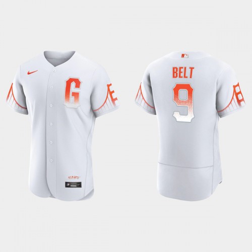 San Francisco San Francisco Giants #9 Brandon Belt Men’s 2021 City Connect Authentic White Jersey Men’s