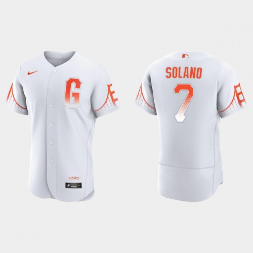 San Francisco San Francisco Giants #7 Donovan Solano Men’s 2021 City Connect Authentic White Jersey Men’s