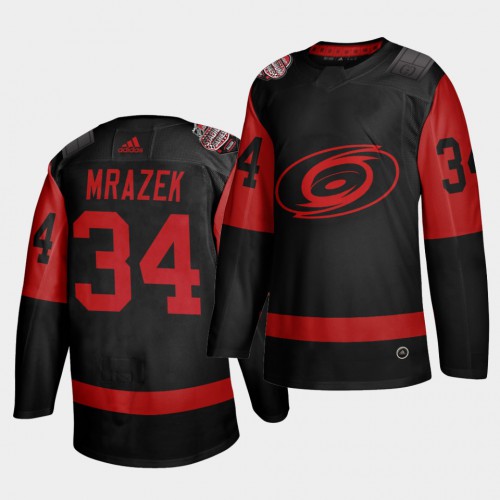 Carolina Carolina Hurricanes #34 Petr Mrazek Black Men’s 2021 Stadium Series Outdoor Game Jersey Men’s