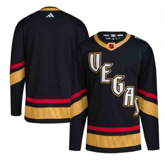 Men Vegas Golden Knights Blank Black 2022 #23 Reverse Retro Stitched Jersey