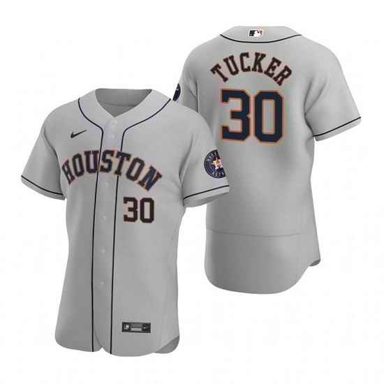 Men Houston Astros #30 Kyle Tucker Gray Flex Base Stitched JerseyS