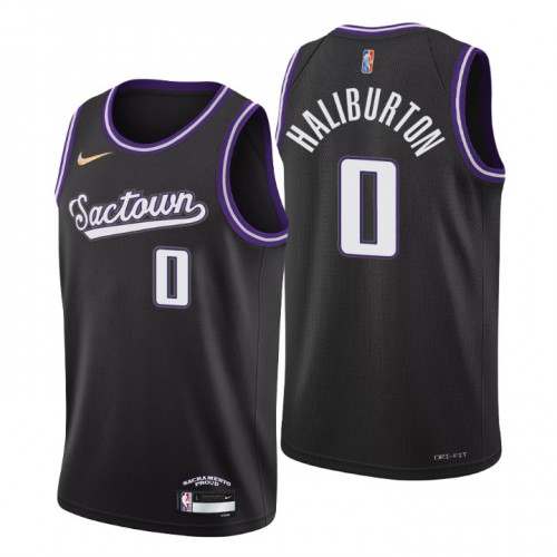 Sacramento Sacramento Kings #0 Tyrese Haliburton Men’s Nike Black 2021/22 Swingman NBA Jersey – City Edition Men’s