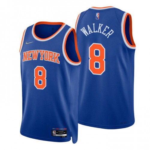 Nike New York Knicks #8 Kemba Walker Blue Men’s 2021-22 NBA 75th Anniversary Diamond Swingman Jersey – Icon Edition Men’s