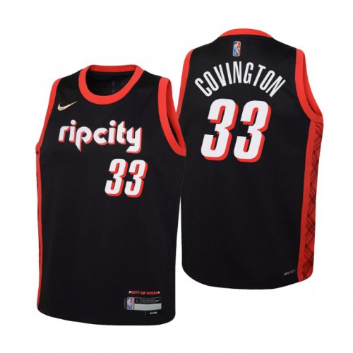 Portland Trail Portland Trail Blazers #33 Robert Covington Youth Nike Black 2021/22 Swingman Jersey – City Edition Youth