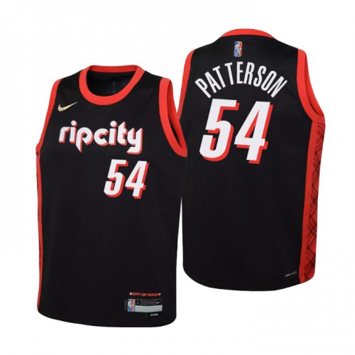 Portland Trail Portland Trail Blazers #54 Patrick Patterson Youth Nike Black 2021/22 Swingman Jersey – City Edition Youth