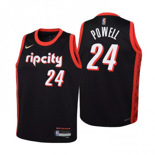 Portland Trail Portland Trail Blazers #24 Norman Powell Youth Nike Black 2021/22 Swingman Jersey – City Edition Youth