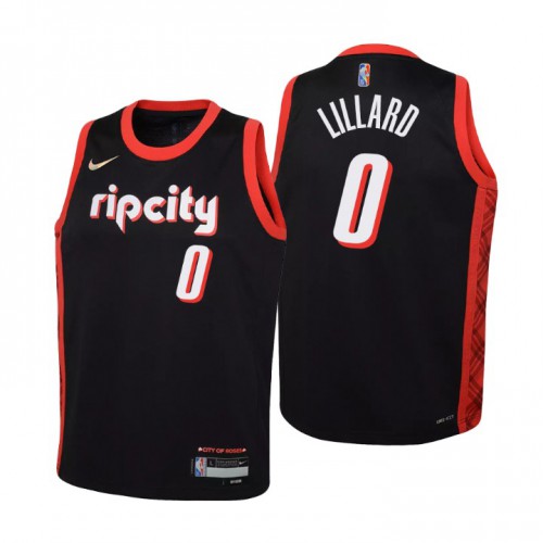 Portland Trail Portland Trail Blazers #0 Damian Lillard Youth Nike Black 2021/22 Swingman Jersey – City Edition Youth