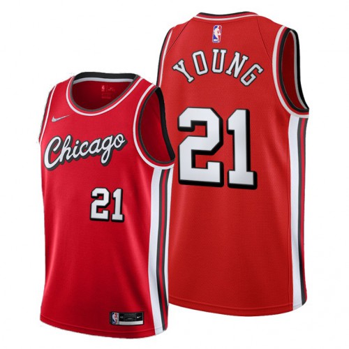 Chicago Chicago Bulls #21 Thaddeus Young Youth 2021-22 City Edition Red NBA Jersey Youth