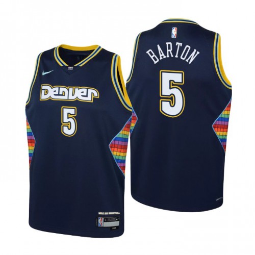 Denver Denver Nuggets #5 Will Barton Youth Nike Navy 2021/22 Swingman Jersey – City Edition Youth