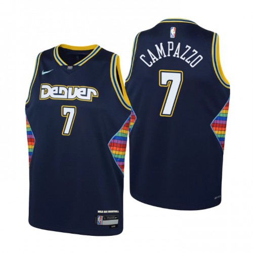 Denver Denver Nuggets #7 Facundo Campazzo Youth Nike Navy 2021/22 Swingman Jersey – City Edition Youth