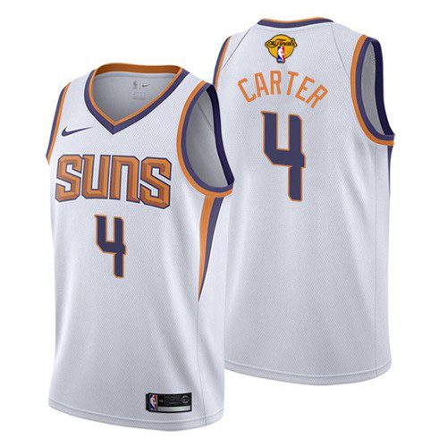 Nike Phoenix Suns #4 Jevon Carter Youth 2021 NBA Finals Bound Swingman Association Edition Jersey White Youth