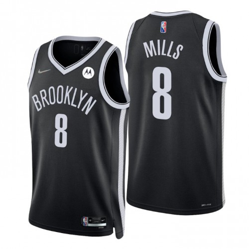 Nike Brooklyn Nets #8 Patty Mills Black Men’s 2021-22 NBA 75th Anniversary Diamond Swingman Jersey – Icon Edition Men’s->brooklyn nets->NBA Jersey