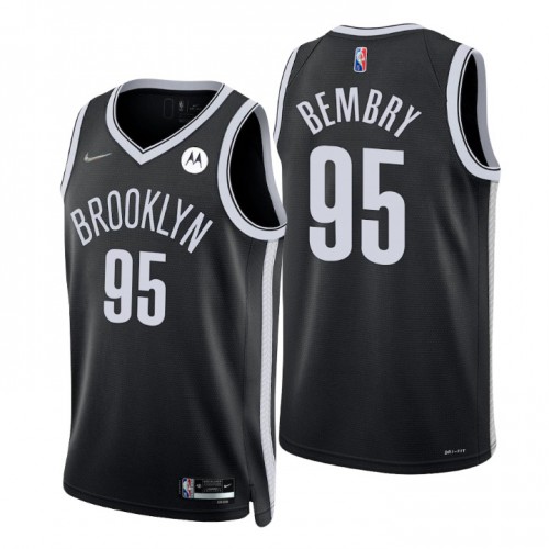 Nike Brooklyn Nets #95 DeAndre’ Bembry Black Men’s 2021-22 NBA 75th Anniversary Diamond Swingman Jersey – Icon Edition Men’s->brooklyn nets->NBA Jersey