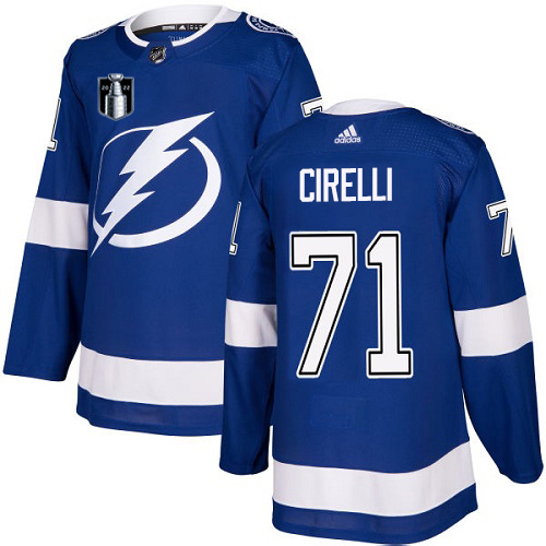 Adidas Tampa Bay Lightning #71 Anthony Cirelli Blue 2022 Stanley Cup Final Patch Youth Home Authentic Stitched NHL Jersey Youth