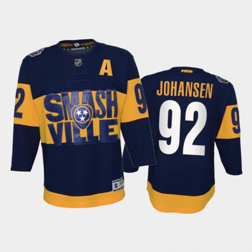 Adidas Nashville Predators #92 Ryan Johansen Youth 2022 Stadium Series Game NHL Jersey – Navy Youth