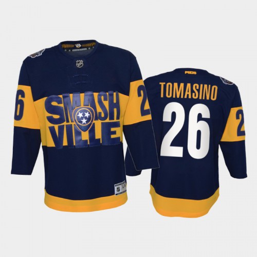 Adidas Nashville Predators #26 Philip Tomasino Youth 2022 Stadium Series Game NHL Jersey – Navy Youth