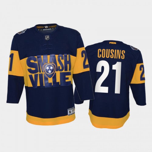 Adidas Nashville Predators #21 Nick Cousins Youth 2022 Stadium Series Game NHL Jersey – Navy Youth