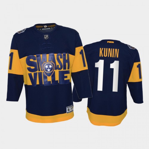 Adidas Nashville Predators #11 Luke Kunin Youth 2022 Stadium Series Game NHL Jersey – Navy Youth