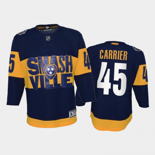 Adidas Nashville Predators #45 Alexandre Carrier Youth 2022 Stadium Series Game NHL Jersey – Navy Youth